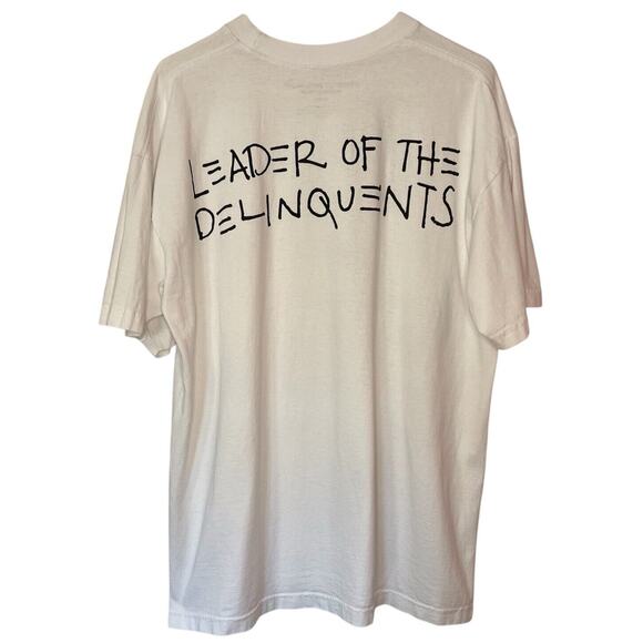 Virgil Abloh x Kid Cudi T-Shirt Men's Large White Pulling Strings Short Sleeve - Picture 2 of 6